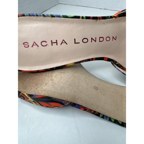 Sacha London Mulit-Colored Mules open toe Heels 8 - Picture 11 of 12